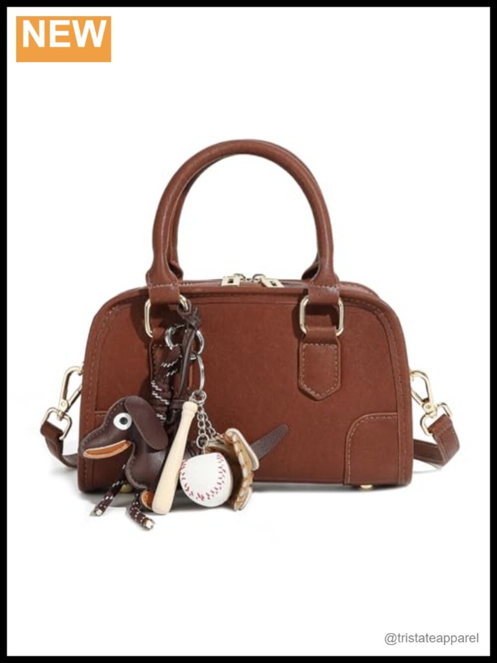 Genuine Leather Crossbody Bag Mini Top Handle Shoulder Purse Charm